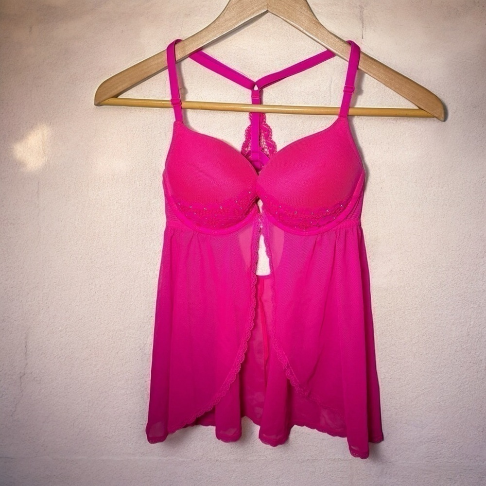 La Senza  Barbie pink push up lingerie babydoll top S